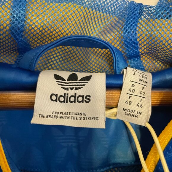 NWT Adidas Originals Adicolor 70s Colorblock Windbreaker Blue/Yellow Medium - Picture 6 of 10